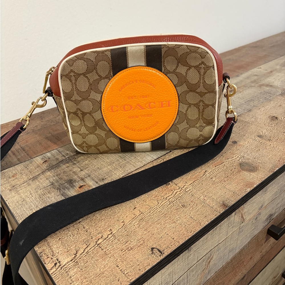 COPY - Coach Brown and Orange Signature Crossbody Bag